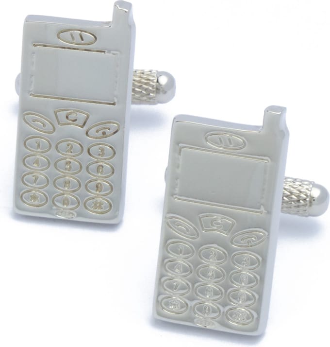 Manchetknopen - Mobiele Telefoon Old School Zilverkleurig