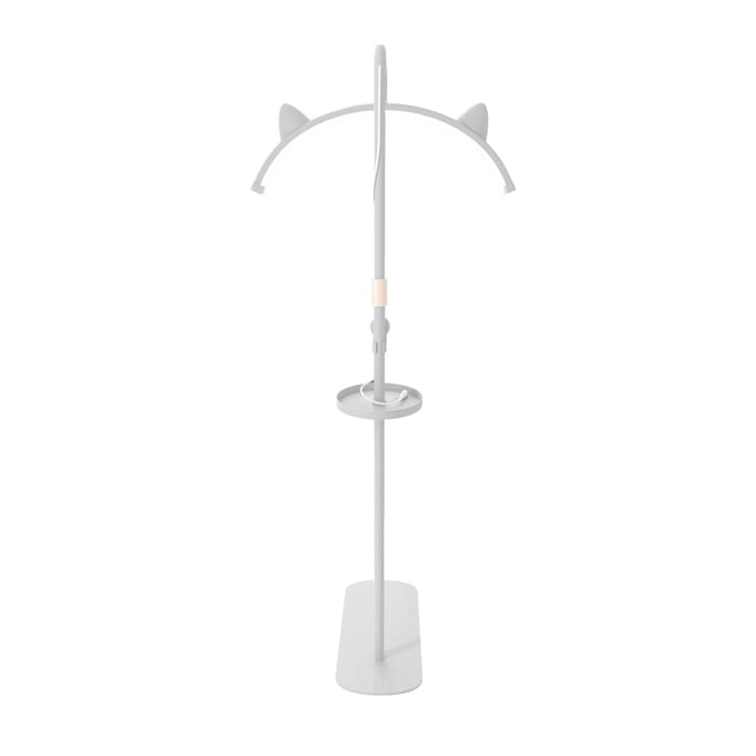 Lampe de Sol LED en Forme de Demi-Lune avec Oreilles de Chat de 28 Pouces pour Salon de Beauté Extension de Sourcils et de Cils US Plug blanc