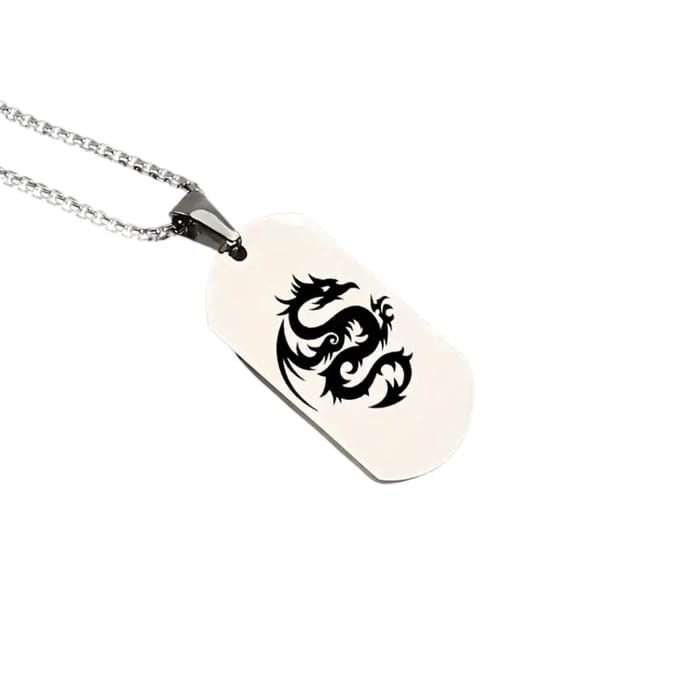 Nivard Ketting - Heren - Staal - Nep zilver - Met Hanger - Draak