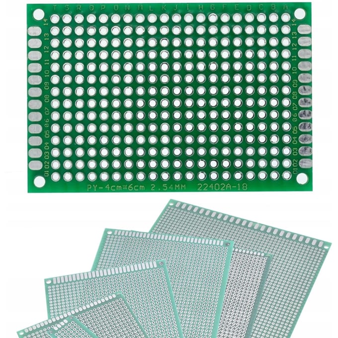 Dubbelzijdige universele PCB prototyping printplaat 40 x 60 mm (Groen)