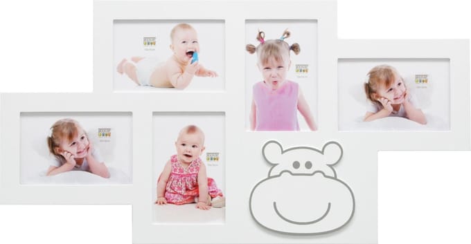 Deknudt Frames multifotolijst S66RK1P5 - nijlpaardmotief - wit - 10x15