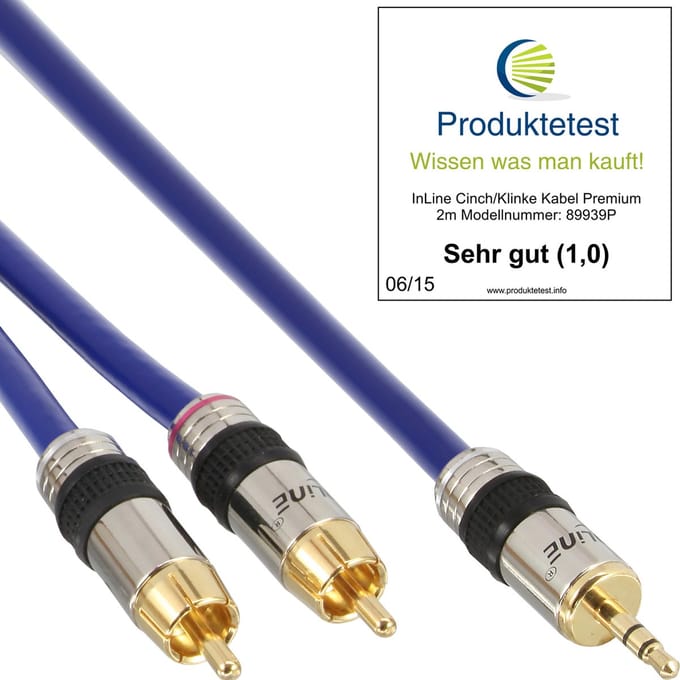 Premium 3,5mm Jack - Tulp stereo audio kabel / blauw - 1 meter