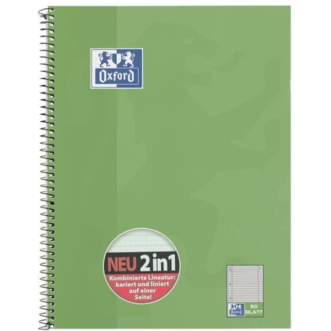 Oxford 100050362, Afbeelding, Groen, A4, 80 vel, 90 g/m², Ruitjespapier