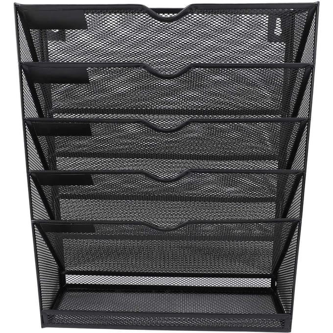 Wanddossierhouder Multifunctioneel Metaal 6 Niveaus Hangend Wandgemonteerde Dossierorganizer voor Thuis gray