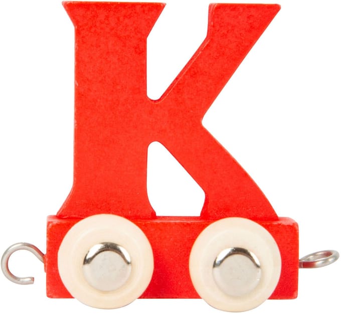 Small Foot - Houten Lettertrein Rood - K - 12 stuks