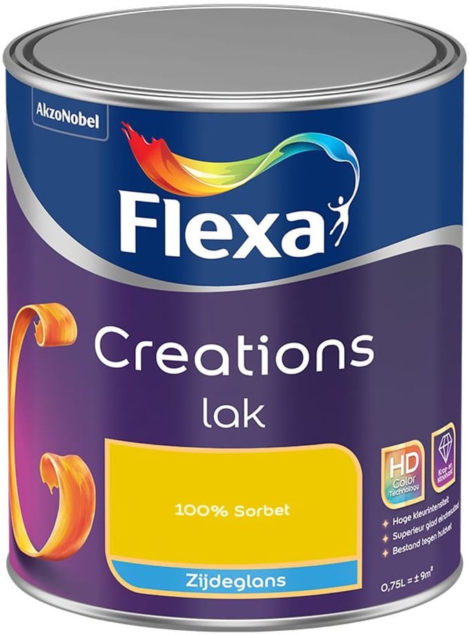 Flexa - Creations Lak Zijdeglans - 100% Sorbet - Mengverf - 750 Ml
