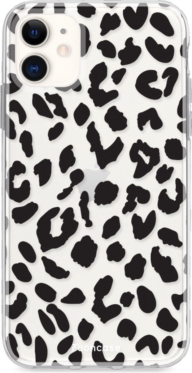 Fooncase Hoesje Geschikt voor iPhone 12 Mini - Shockproof Case - Back Cover / Soft Case - Luipaard / Leopard print