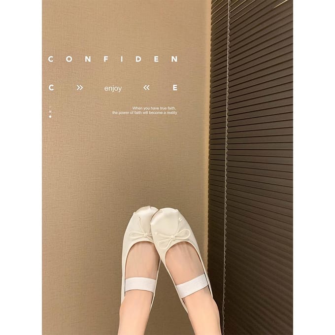 Strik Zijde Satijn Mary Jane Ballet Dames Enkelschoenen 39 white