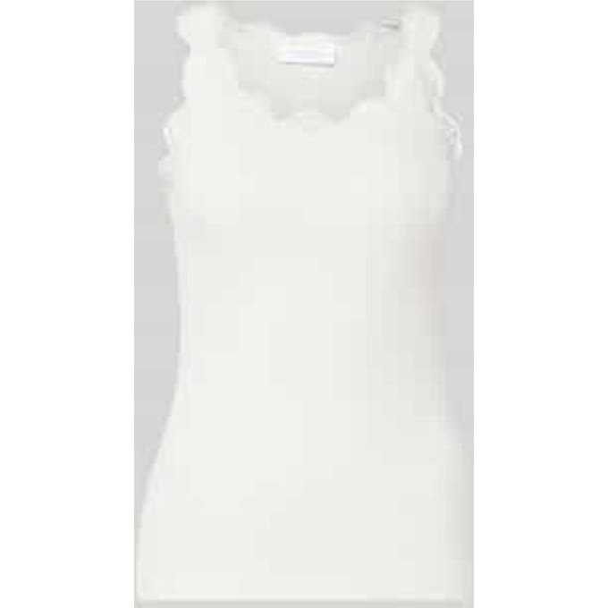 Slim fit top met kant van pure katoen