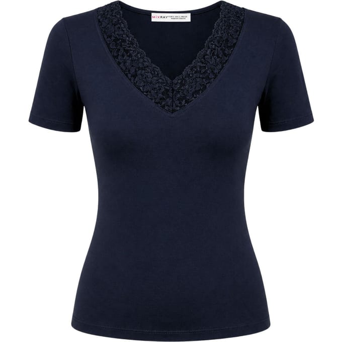 Kanten V-hals Slim Fit Blouse