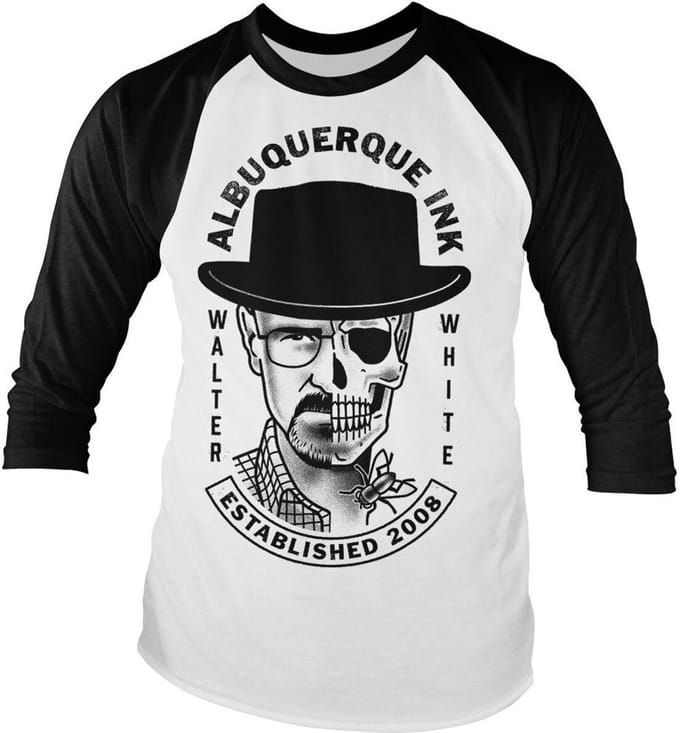 Breaking Bad T-shirt „ Alb” – Urquerque Ink Baseball Long Sleeve Tee SP-19-BB024-H73-17