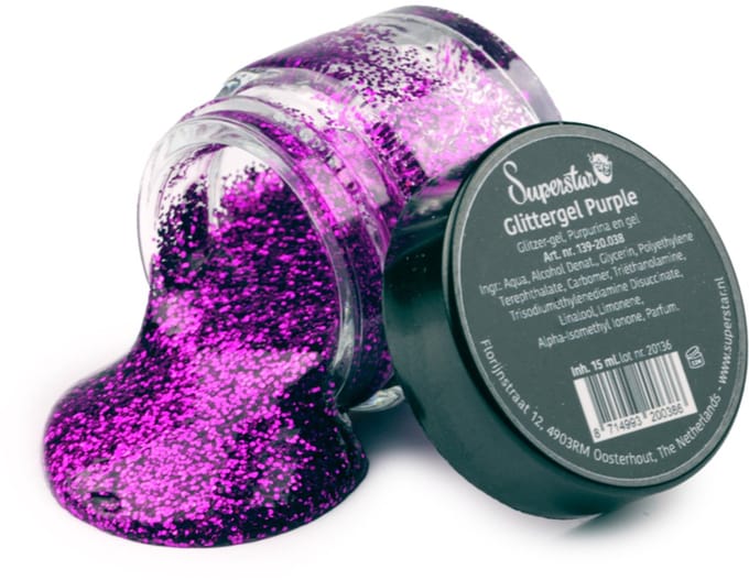 Superstar Glittergel Paars (15ml)