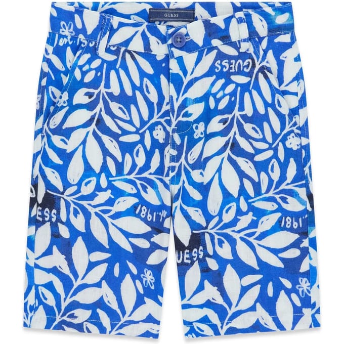 Linnen en viscose bermuda voor kinderen Guess