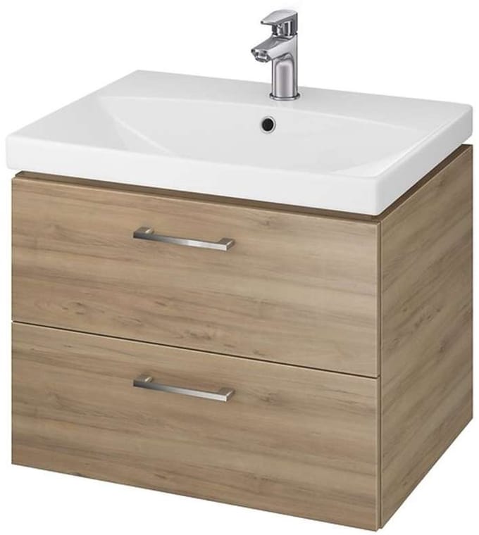 Cersanit Lara - Kast met wastafel, 45x59x45 cm, 2 laden, noten S801-143-DSM