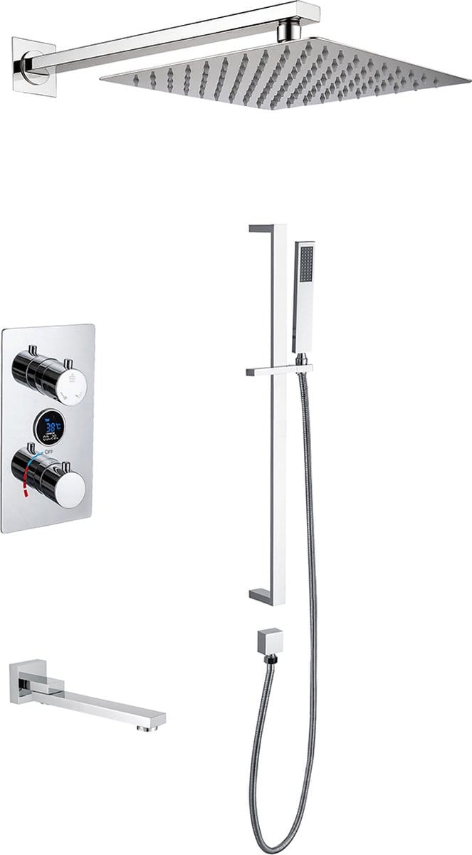 Mawialux - inbouw regendoucheset - digitaal display - Vincent - chroom