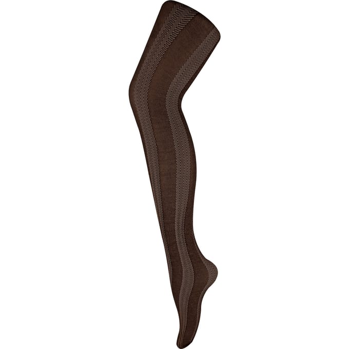 Sock Snob Dames80 denier ondoorzichtig patroon panty's - Stripe Bruin
