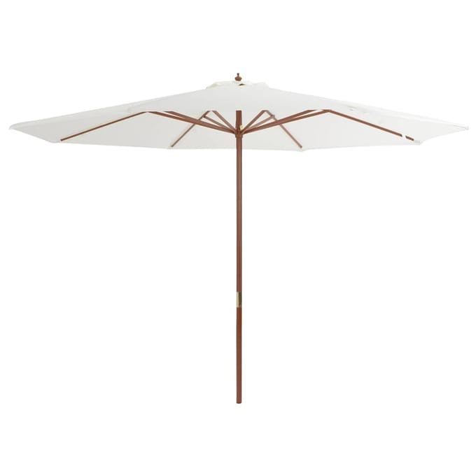 vidaXL - Parasol - met - houten - paal - 350 - cm - zandwit
