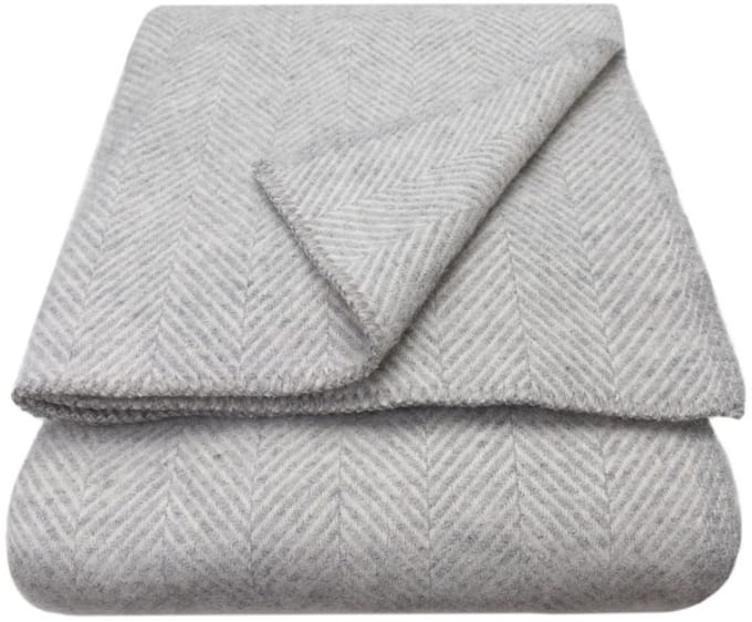 WOOOL Luxury Deken - ALASKA (Silver Grey) 150x183cm - 100% Wol
