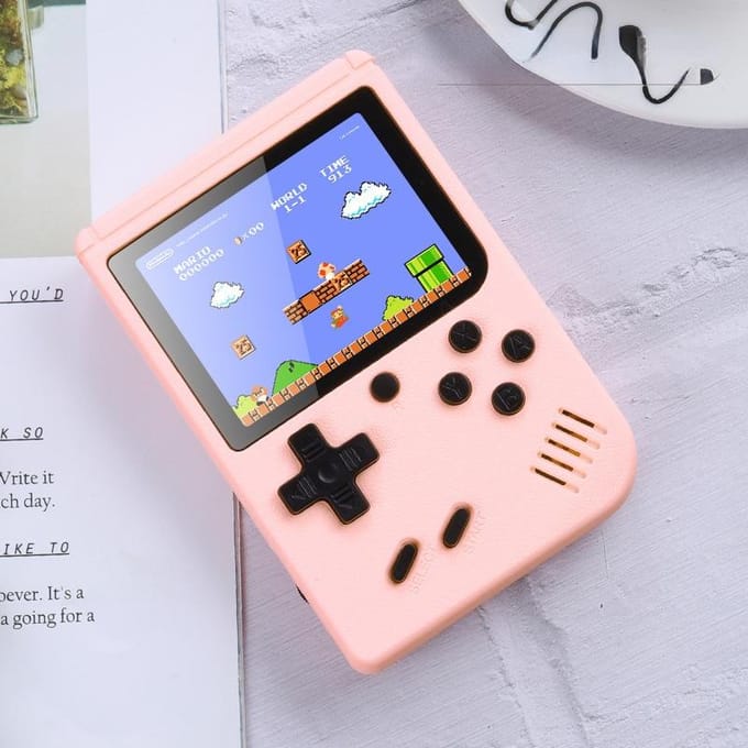 Macaron Mini Retro Handheld Game Console 500 In One Game Dubbel Kinderhuis TV Nostalgisch