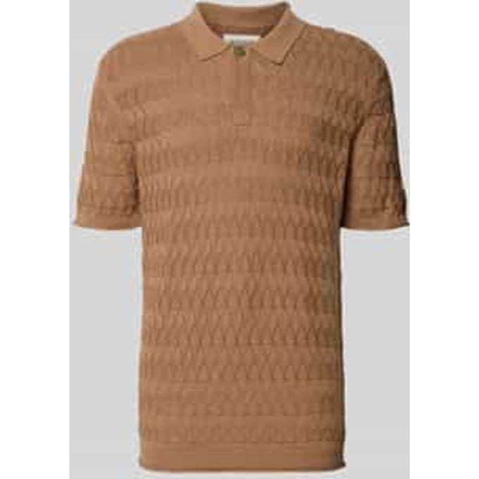 regular fit poloshirt met structuurpatroon