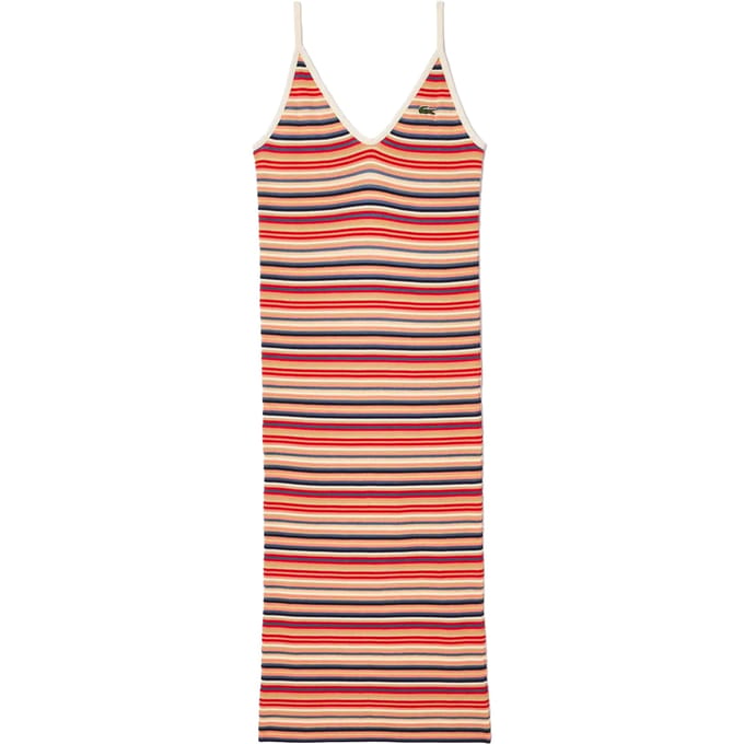 Lacoste Dames/Dames Gestreepte Katoenmix Lange Maxi Jurk (Veelkleurig)