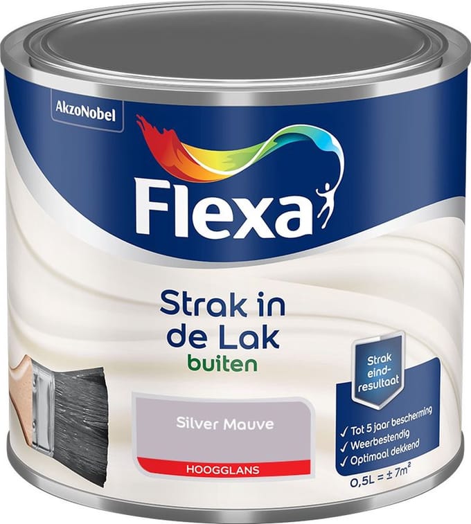 Flexa - Strak In De Lak Buitenlak Hoogglans - Silver Mauve - Mengverf - 500 Ml