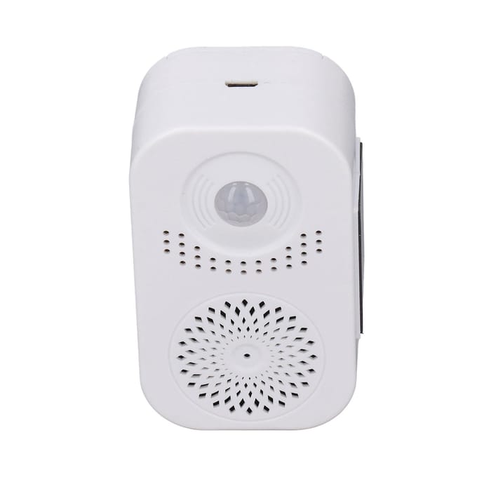 Draadloze Bewegingssensor Deurbel Spraakherinnering Welkomstzoemer Beltonen Volumeaanpassing USB white