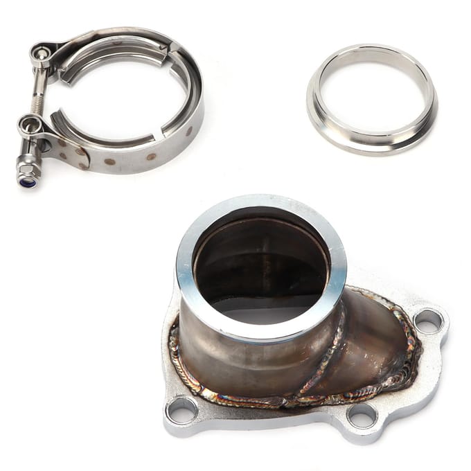 Auto 5 Bouten Downpipe Flens naar 2.5in V Band Conversie Adapter Vervanging voor TD04 Turbolader gray