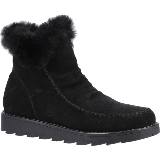 Hush Puppies Moira Suède Dames Zwart Laarzen
