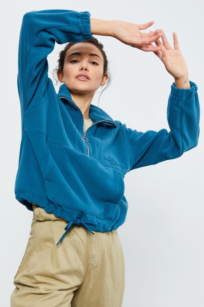 Oversized Half-zip Pluche Sweater