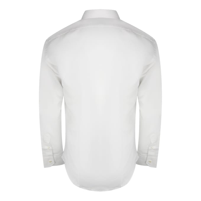 Aquascutum effen wit overhemd met logo en lange mouwen