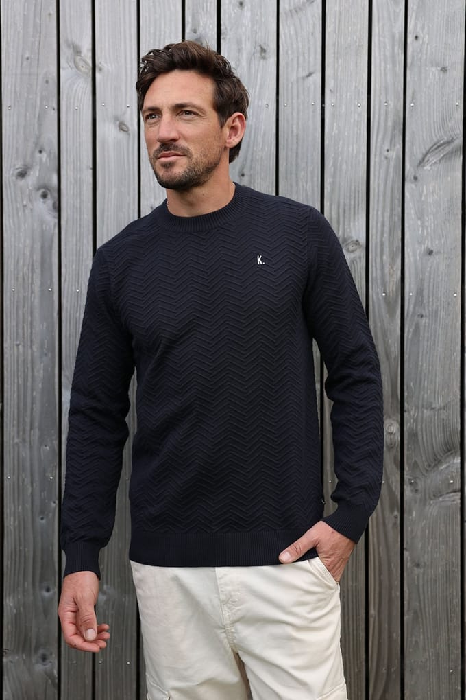 Kultivate Kn New Ryan Dark Navy Taglia: S | Maglioni a maglia Outlet | Uomo | Blu