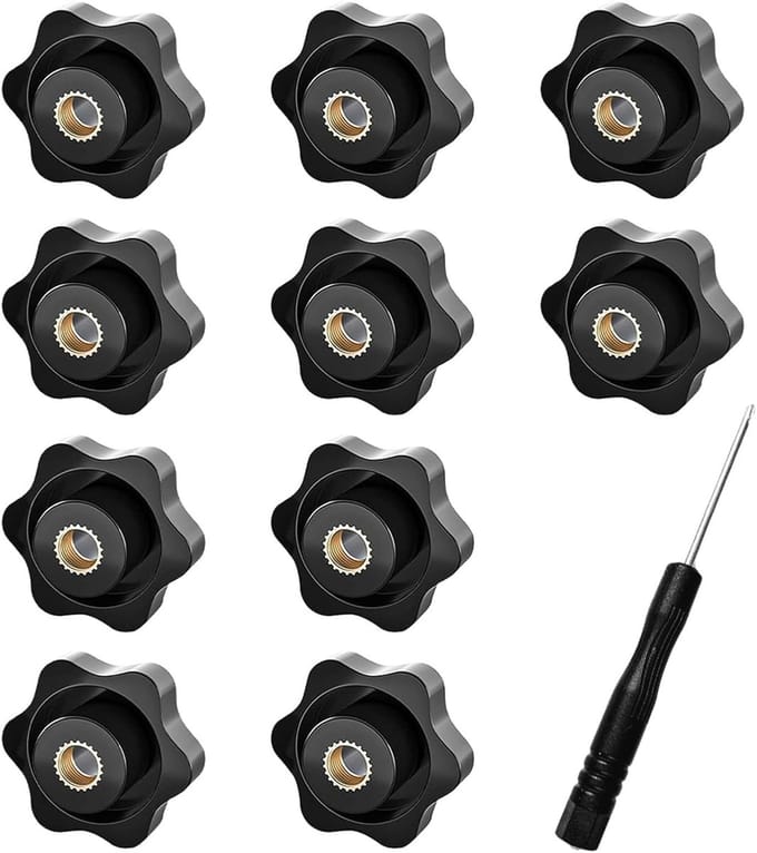 Dailygoods- Stergreepmoer M5 - Stermoer - Binnendraad Klemknop - Kartelmoer - 10 Stuks - Stervormig Ontwerp - Moer