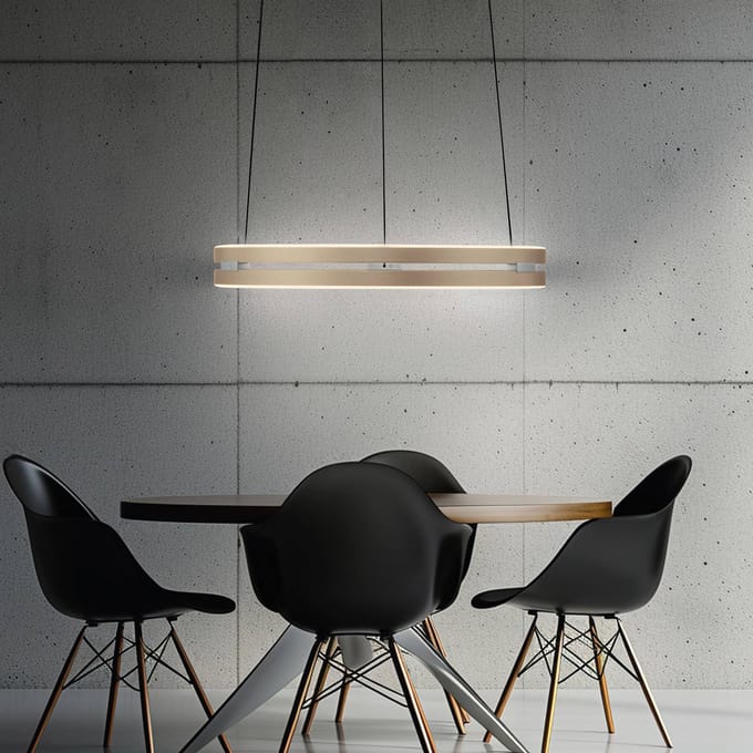 LED hanglamp PURE E-Loop, ivoorgoud, Ø 50 cm, aluminium, CCT