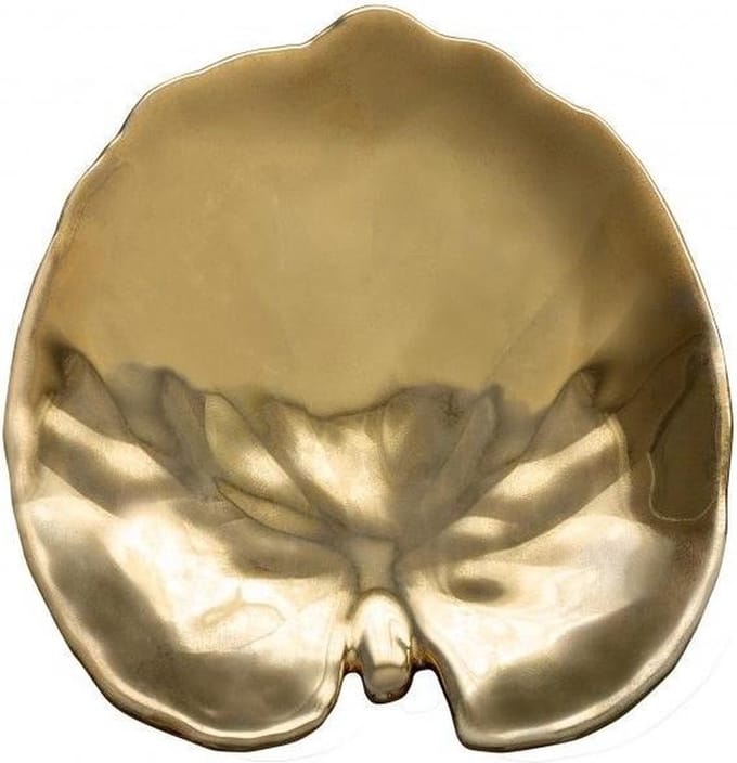 Costa Nova Riviera - servies - schaaltje blad - goud - aardewerk - H 2,4 cm