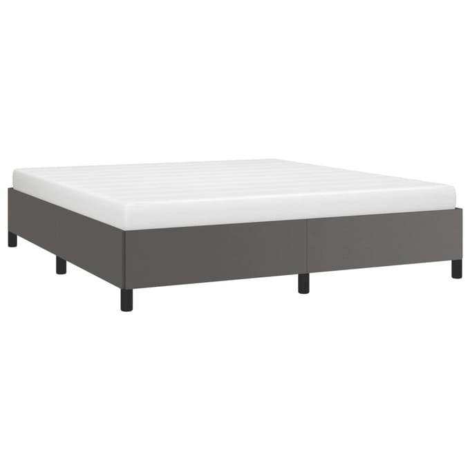 vidaXL - Bedframe - kunstleer - grijs - 160x200 - cm