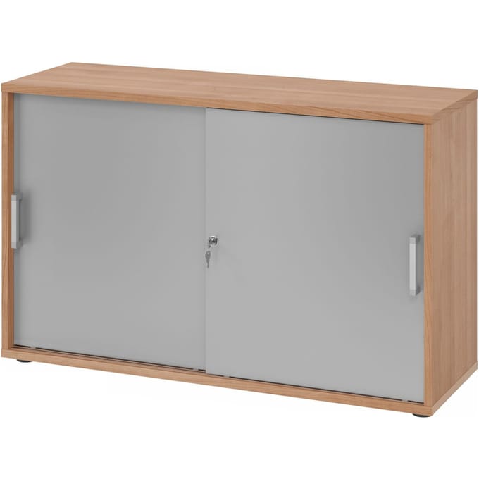 BETA 1752S | Schuifdeurkast | 2 OH - Walnoot/Zilver Chrome metaal handgreep