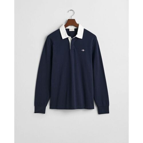 Gant Trui Twill Collar Piqué Heavy Rugger Avond Blauw / male