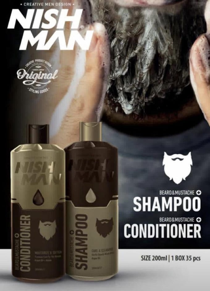 Nishman Shampoo Baardverzorging 200 ml - Baard en Snor - voor Mannen