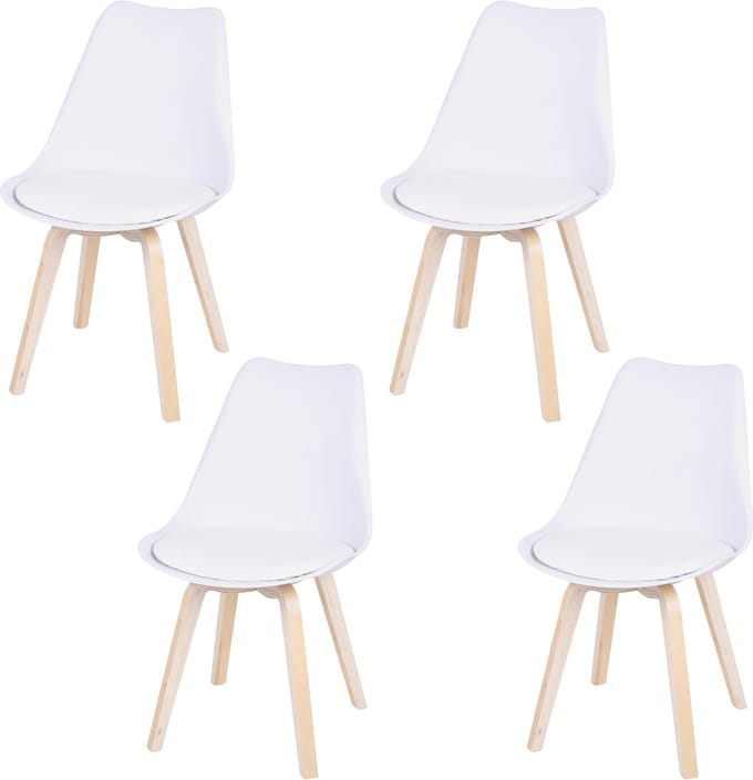 CALICOSY - Design stoelen met Emy kussens - set van 4