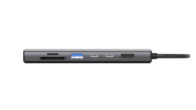 Sitecom - 6 in 1 USB-C Multiport Hub - Ethernet - SD + MicroSD 18 MB/sec - HDMI - USB-C - USB-A - 10Gbps