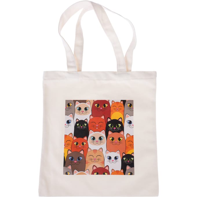 TIAKI canvas tas "Smiling Cats" voor dierenliefhebbers
