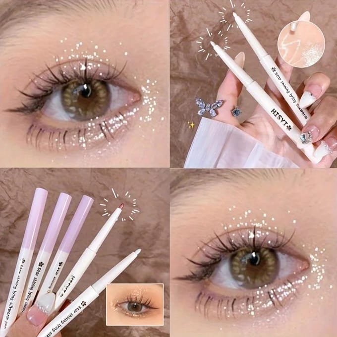 Glitter Highlighter Eyeliner Pen 3D Gezichtsmake-up Parelmoer Diamant Verhelderende Ooglid Onder de Plooien Oogschaduw Stick gray