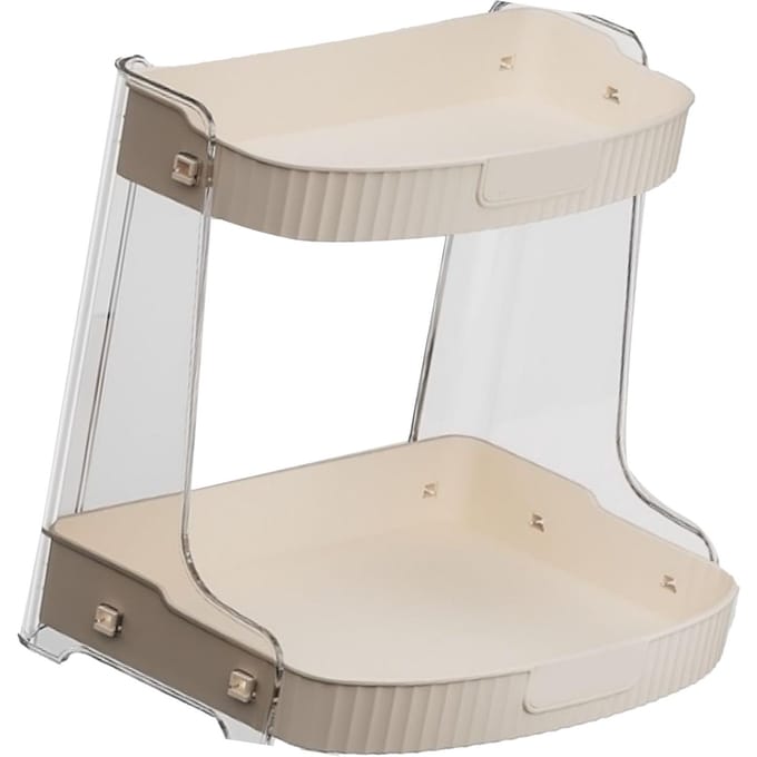 Make-up Organizer PET Grote Capaciteit Multifunctioneel Desktop Cosmetica Display Case voor Badkamer white