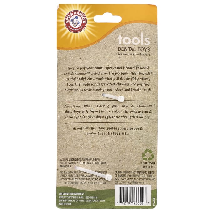 Arm & Hammer, tandheelkundig speeltje voor honden, hamer, 1 speeltje beige