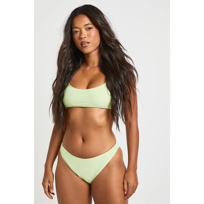 boohoo Dames Essentials Slip Bikinibroekje | Pistache | Maat: 44