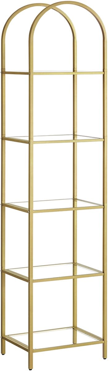MAZAZU - Boekenkast - 5 laags - Goud - 30.2x40x183.5