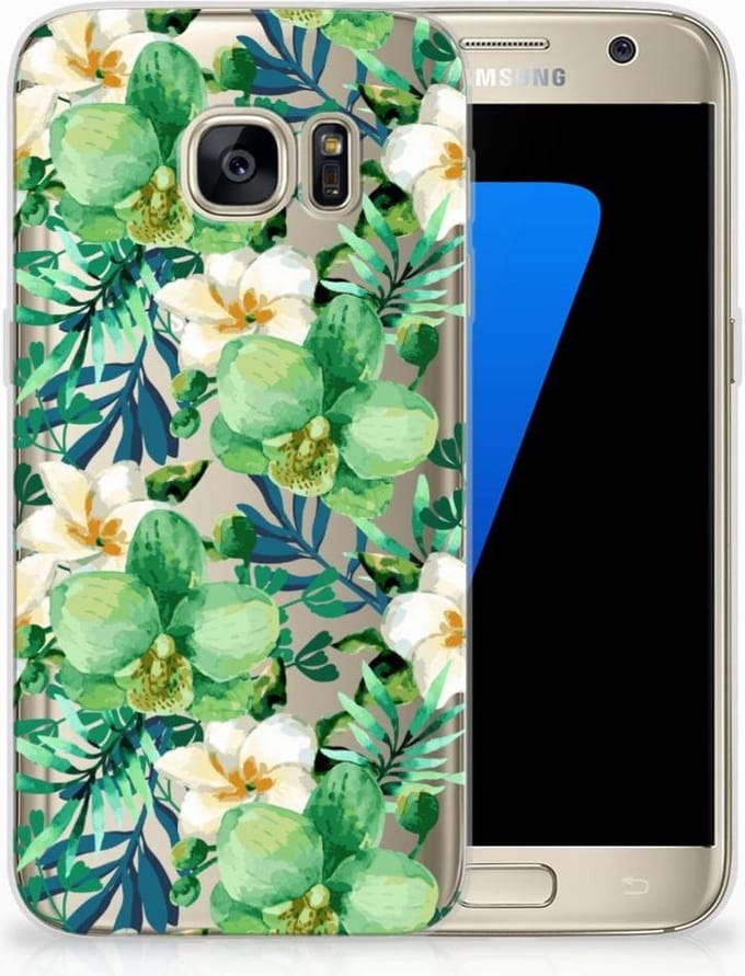 Samsung Galaxy S7 TPU Case Orchidee Groen