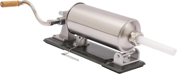 Worst Vulmachine - Vlees Vuller - Zelf Worst Maken - Horizontaal Ontwerp - 4 Liter Capaciteit - Zilver