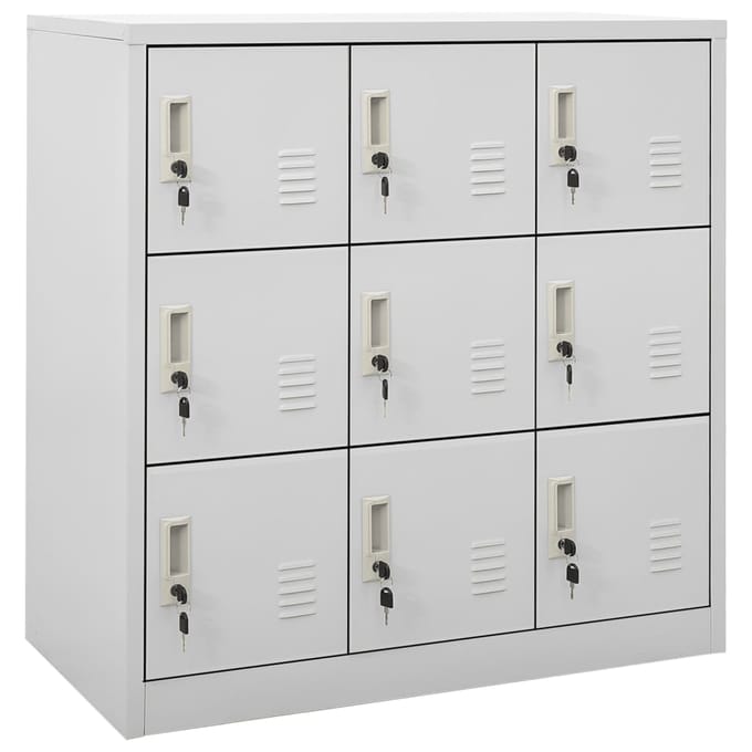vidaXL - Lockerkast - 90x45x92,5 - cm - staal - lichtgrijs